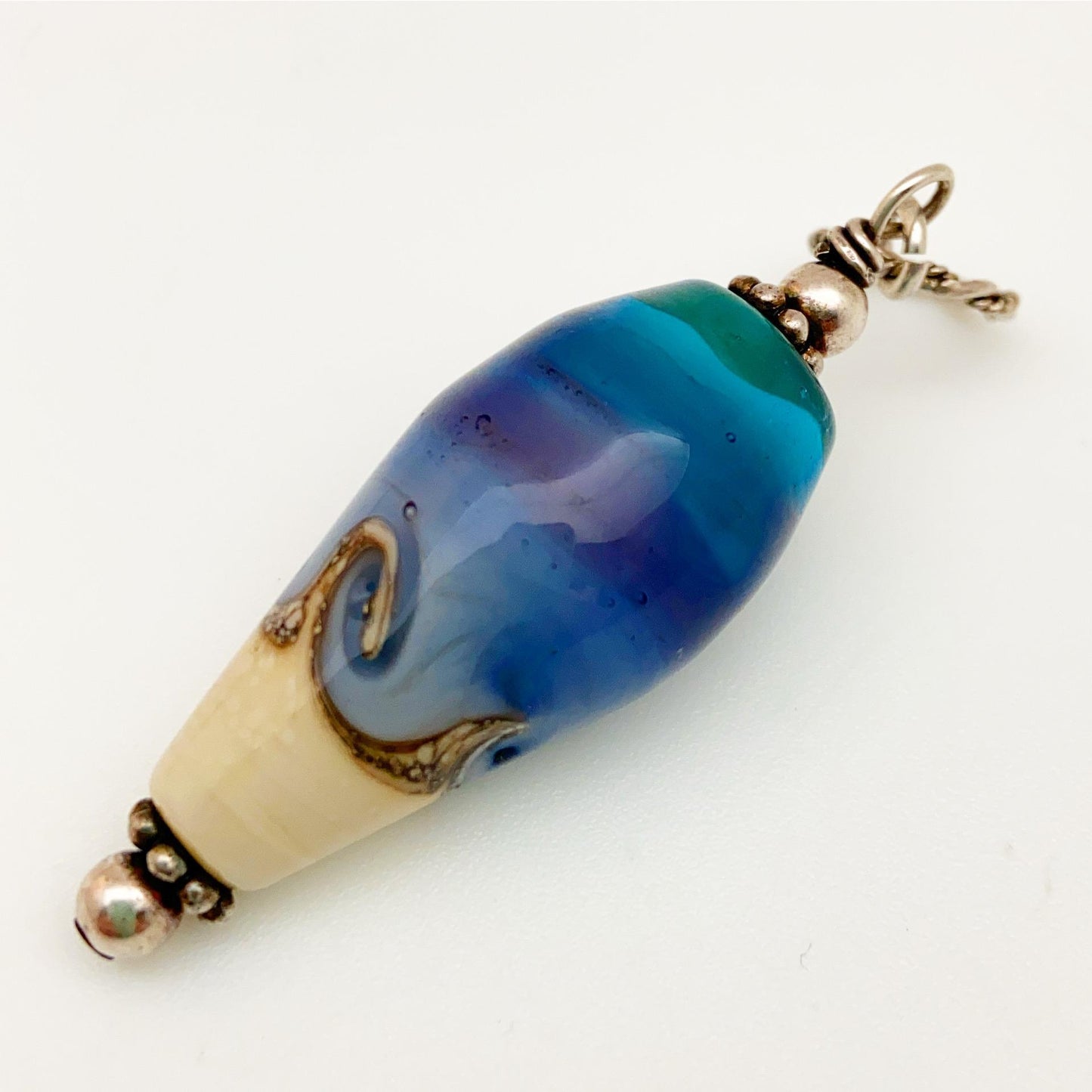 Glass Pendant - Beach - Long Conical