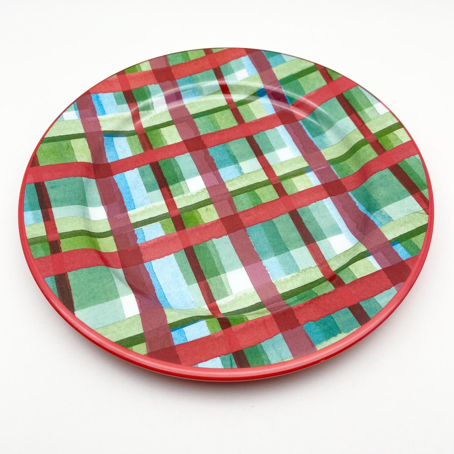 Plate - Melamine "Enamelware" - Plaid #4