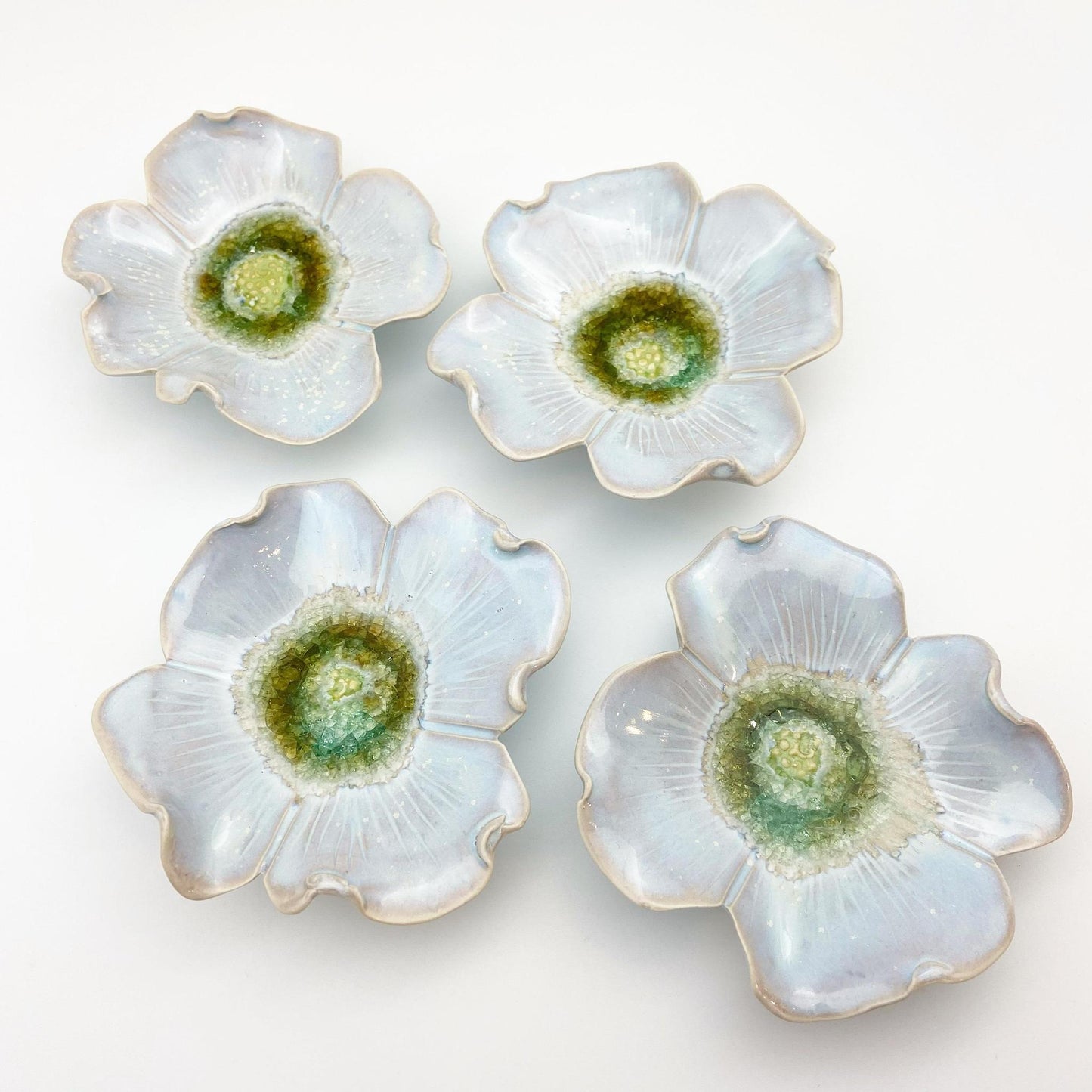 Ceramic Wall Art - "Baby Dogwood" - Nebula Blue