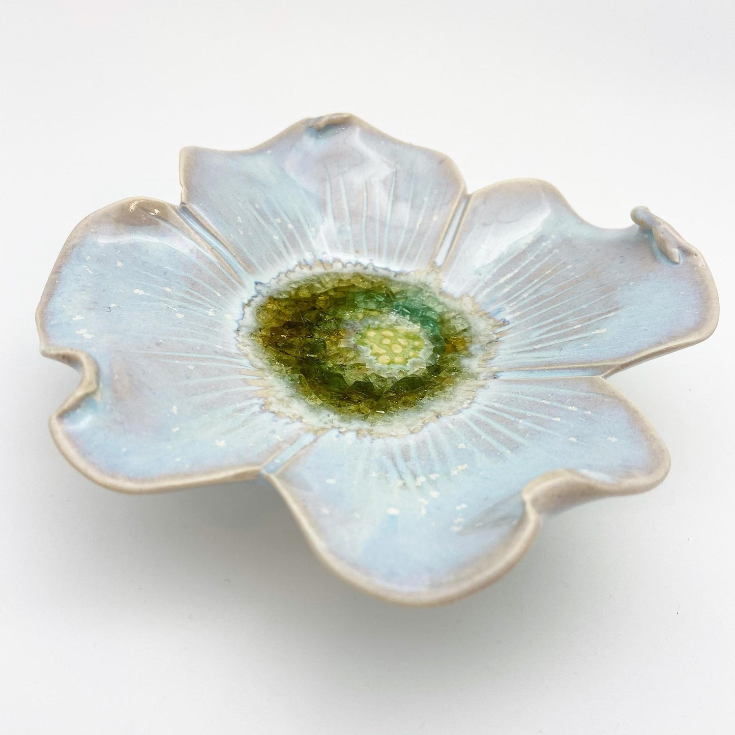 Ceramic Wall Art - "Baby Dogwood" - Nebula Blue