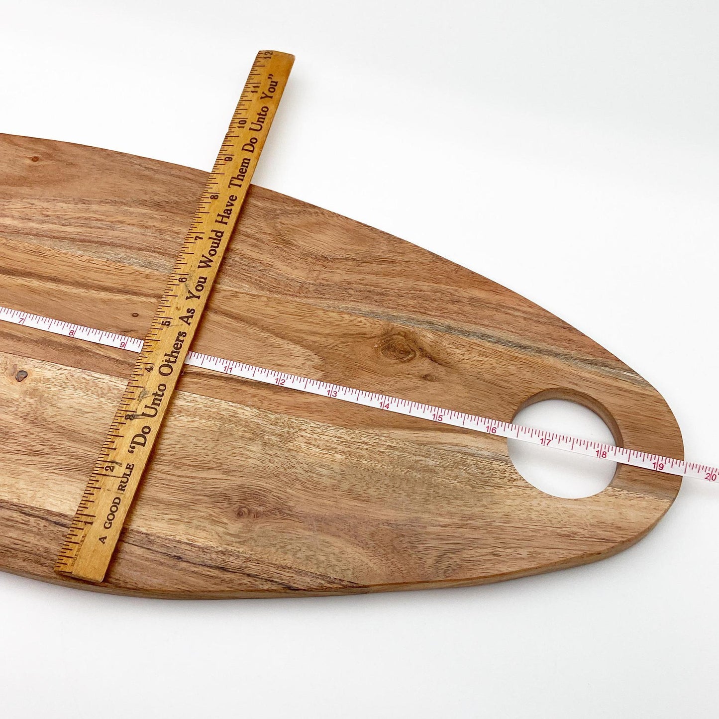 Tray - Cheese / Charcuterie Board - Sculped Wood w/ Circle Handle