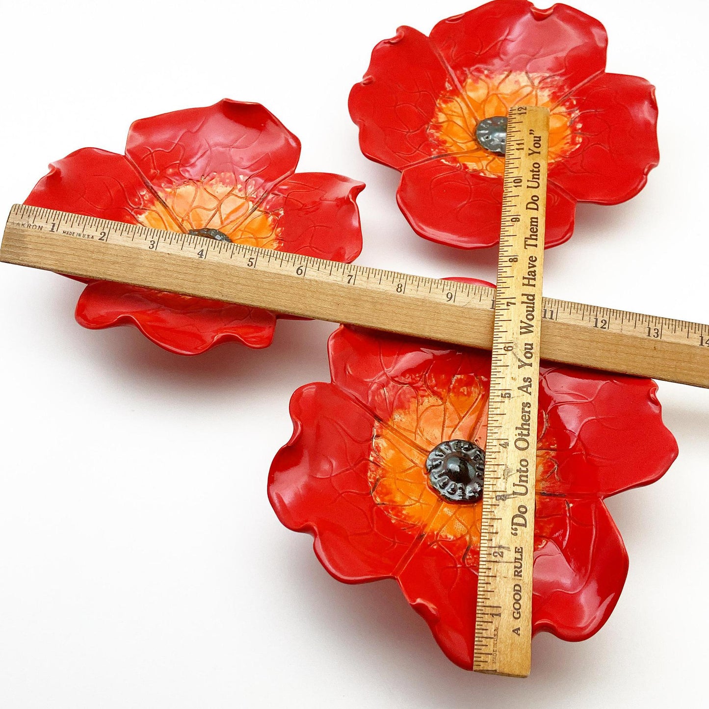 Ceramic Wall Art - Red Poppy - Small