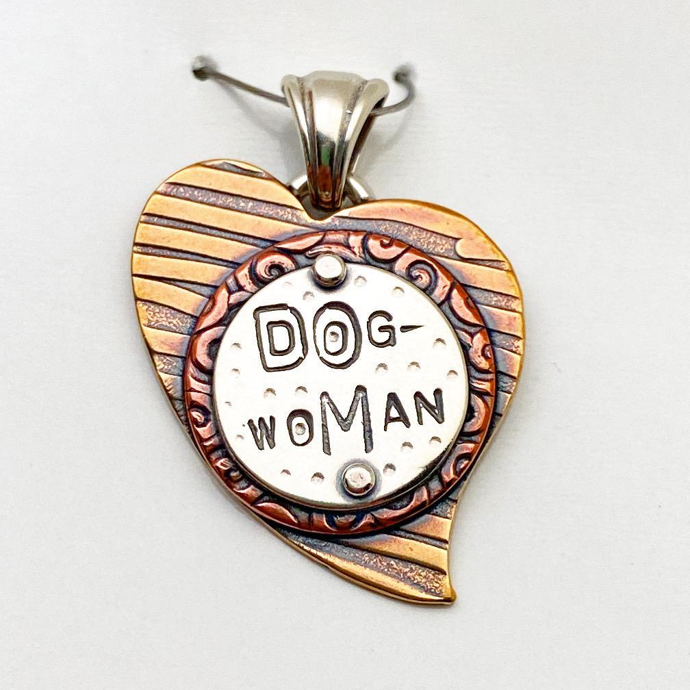 Pendant - Dog Woman - Small Heart