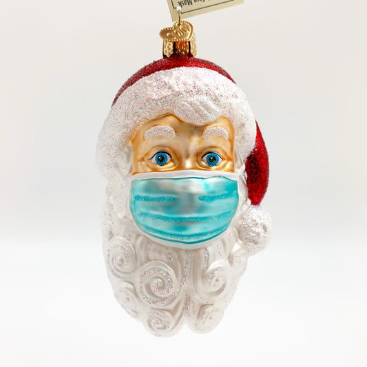 Ornament - Blown Glass - Masked Santa