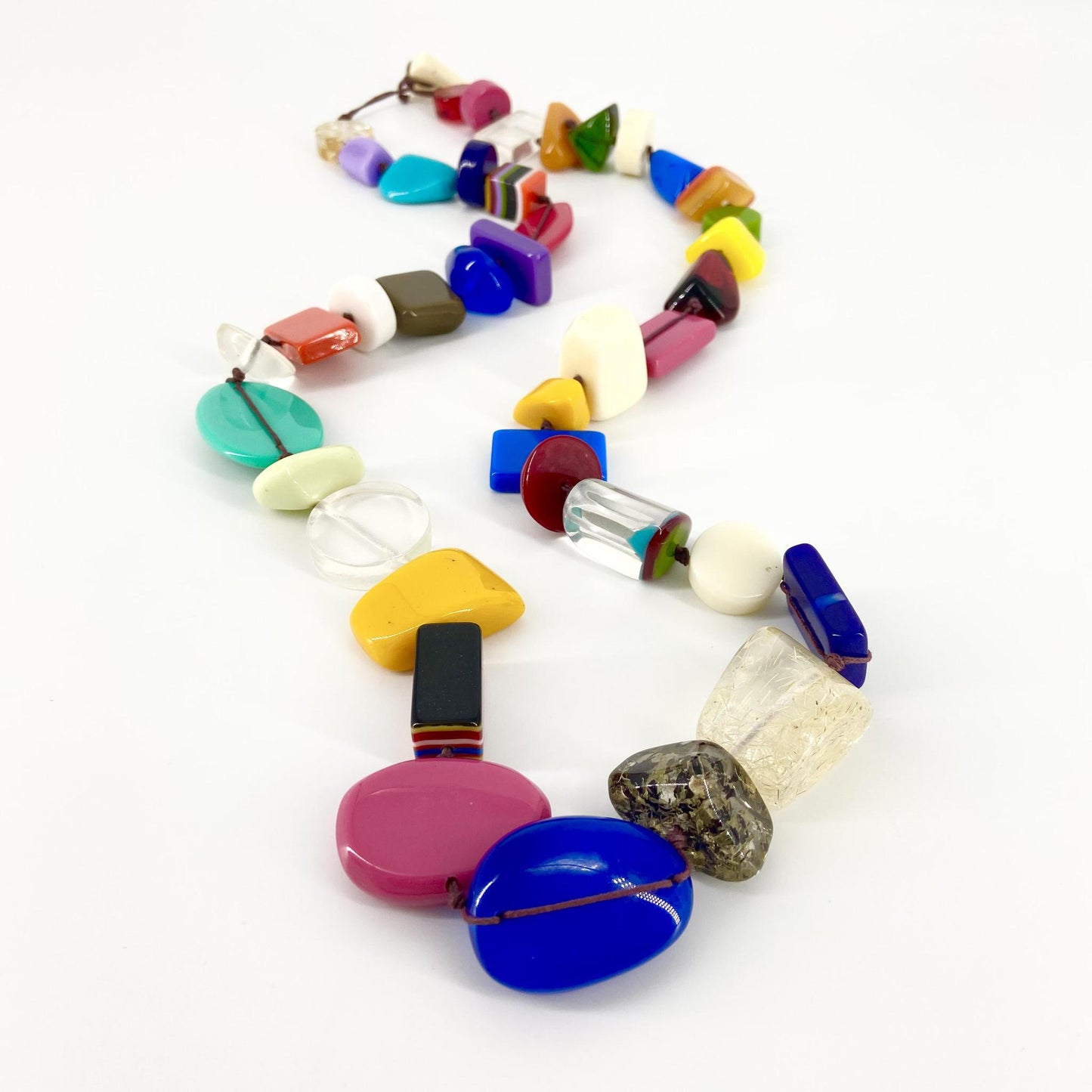 Necklace - Handknotted "Mixed Bag" Resin Original - Handmade