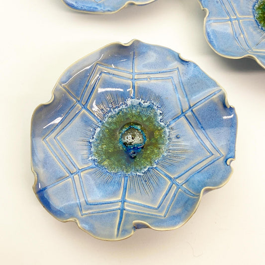 Ceramic Wall Art - Baby Blue Flower - Small