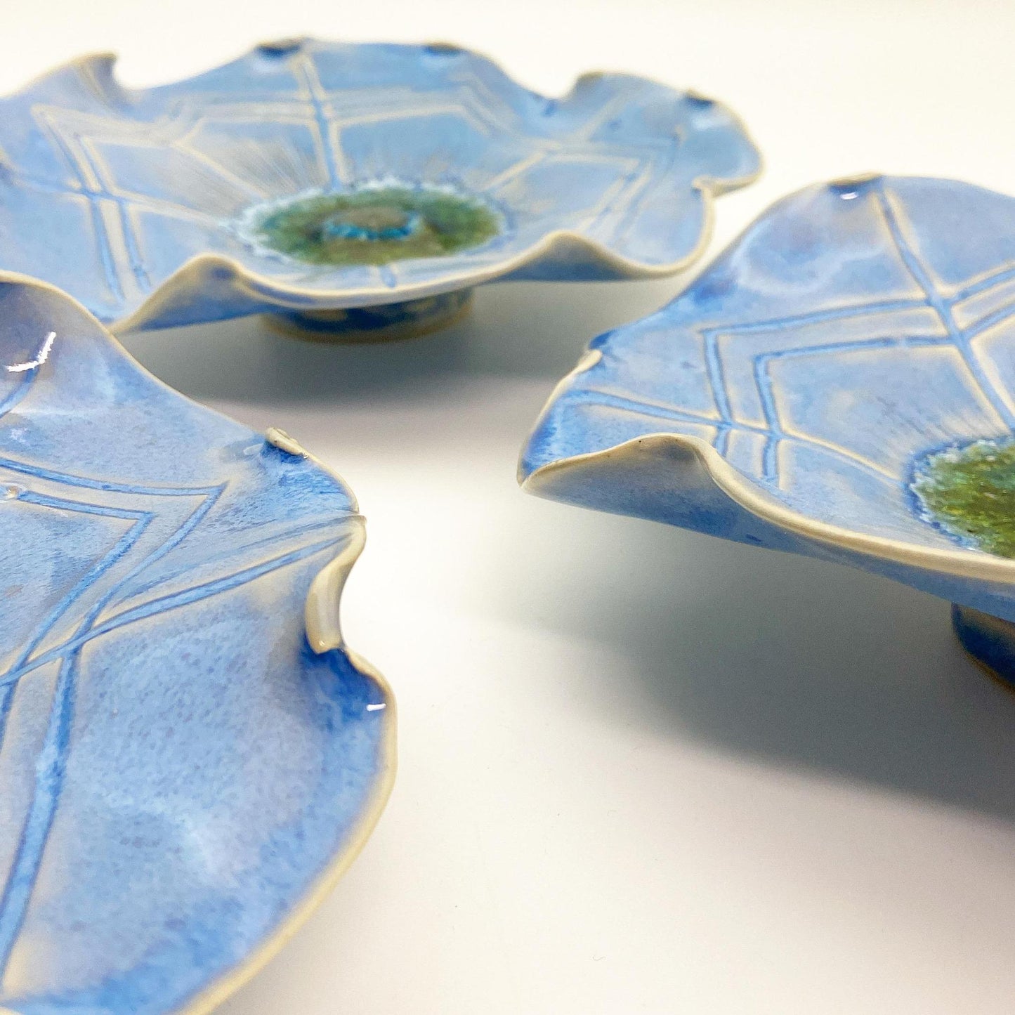 Ceramic Wall Art - Flower - Baby Blue - Small