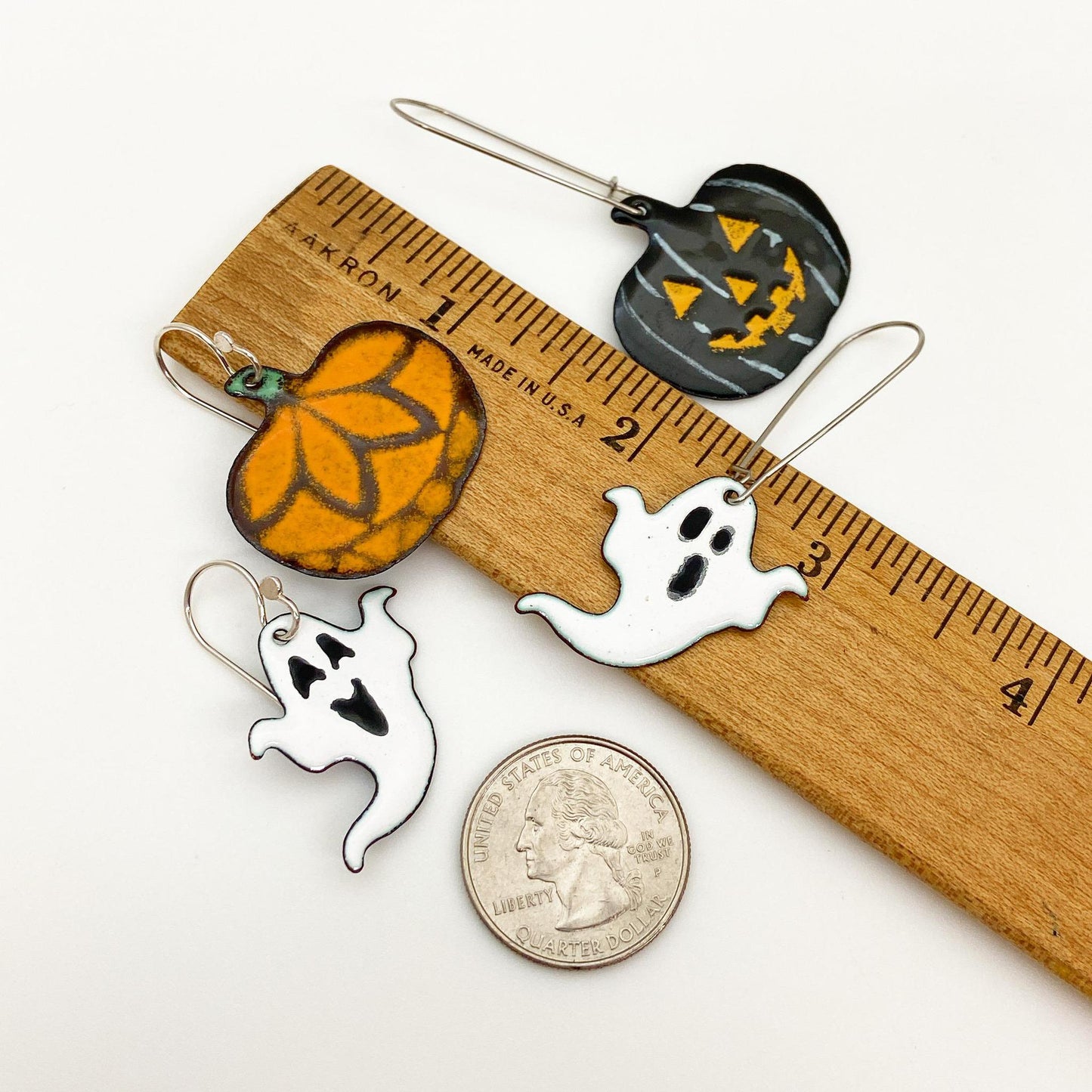Earrings - Cauldron/Coffin - Enamel on Copper
