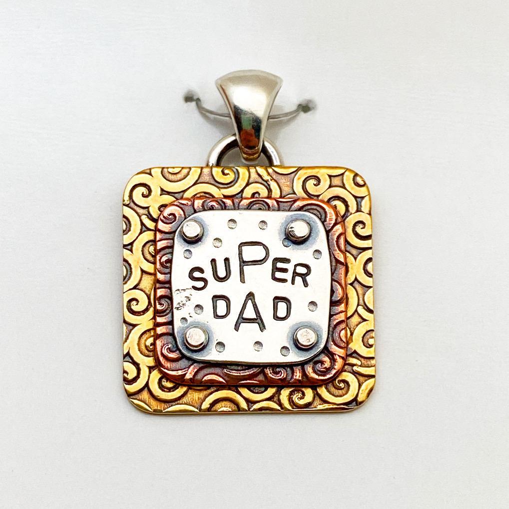 Pendant - Super Dad - Small Square