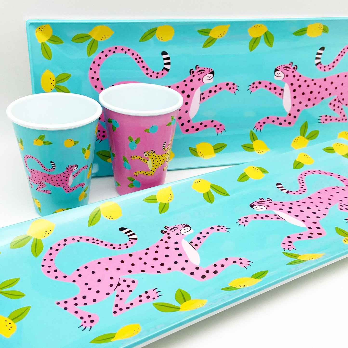 Tray - Melamine "Enamelware" - Two Leopards