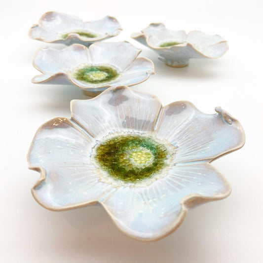 Ceramic Wall Art - "Baby Dogwood" - Nebula Blue