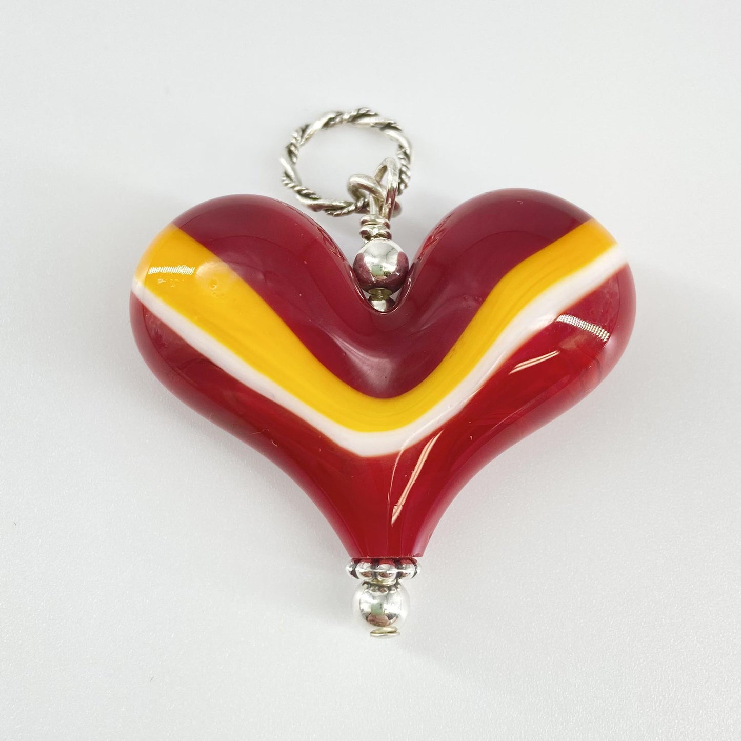 Pendant - KC Chiefs-Inspired Stripes #3 - Handmade Glass