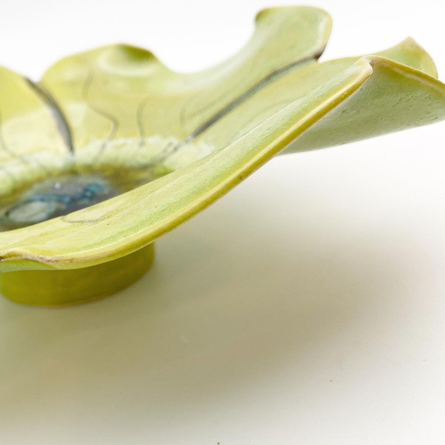 Ceramic Wall Art - Green Flower - Small