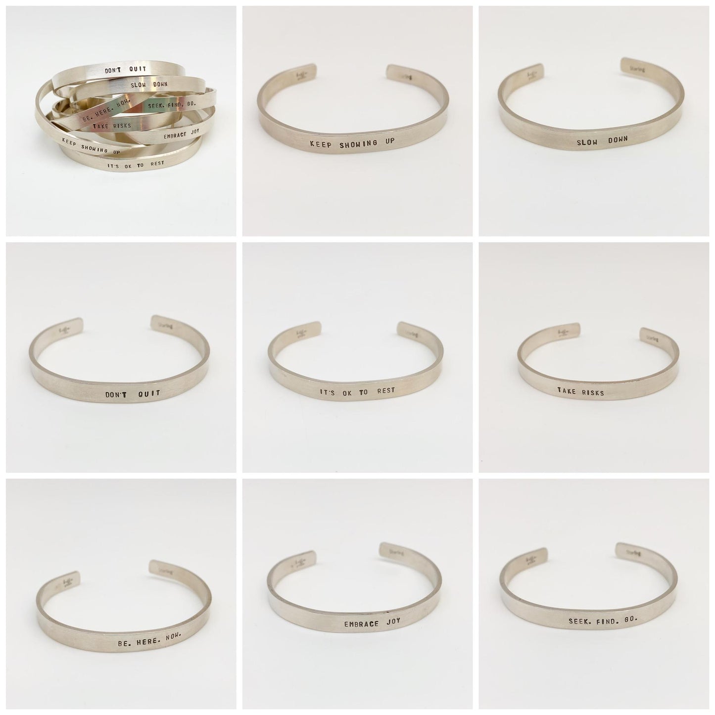 Bracelet - Mantra Cuff - Sterling Silver
