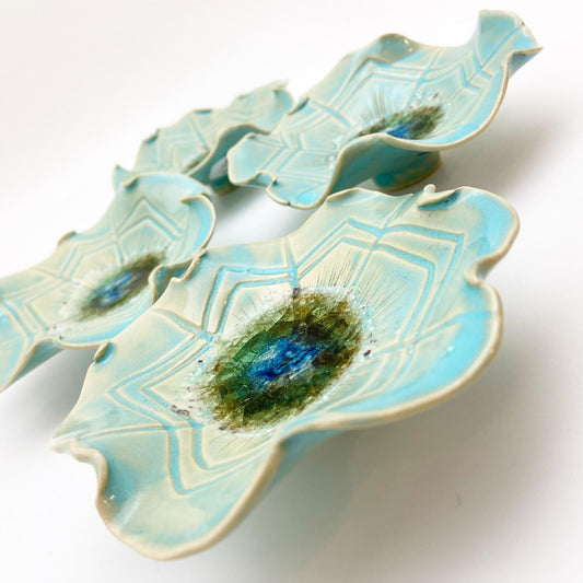 Ceramic Wall Art - "Baby Aster" - Atlantis Aqua