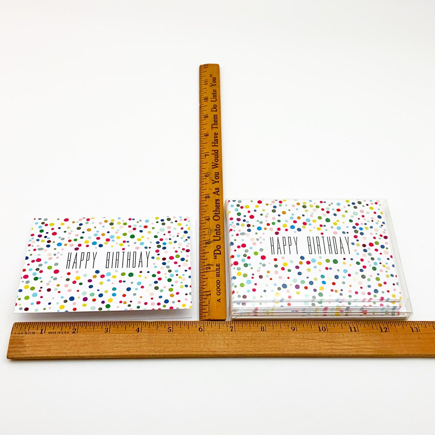 Card Set - "Happy Birthday" Confetti - Pack of 10 - Printed