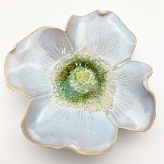 Ceramic Wall Art - "Baby Dogwood" - Nebula Blue
