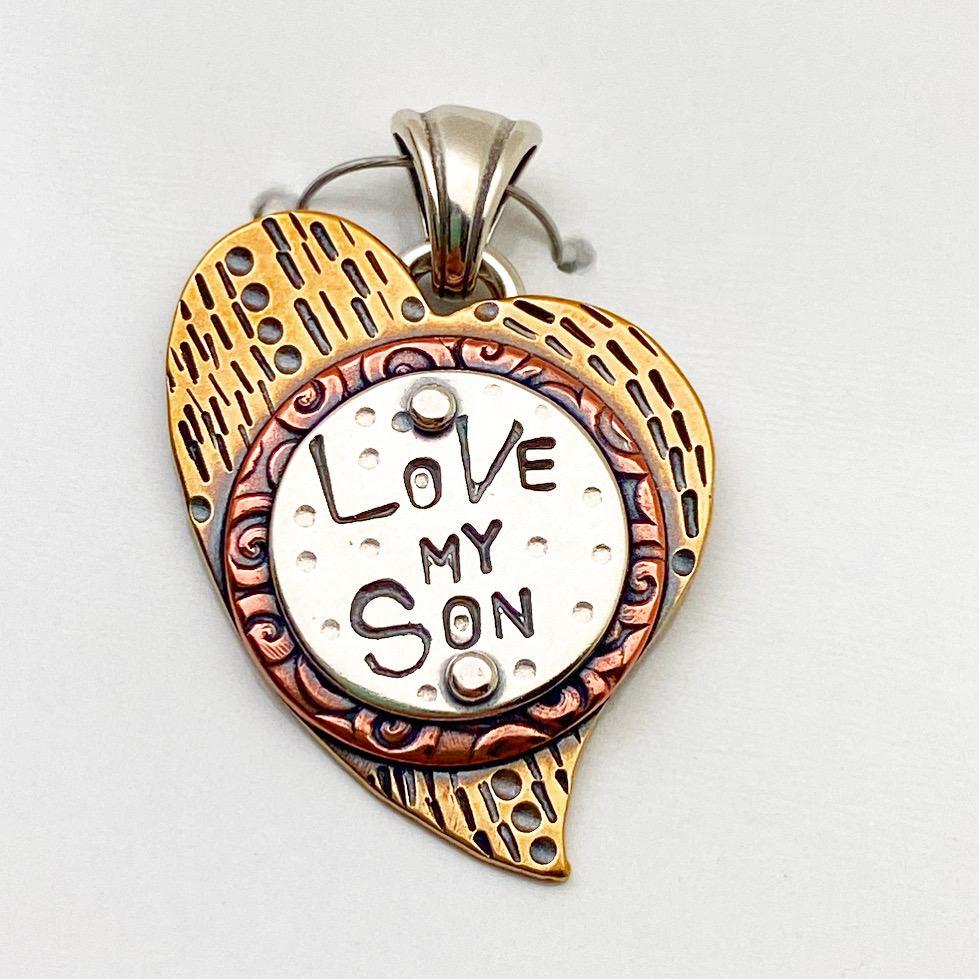 Pendant - Love My Son - Small Heart