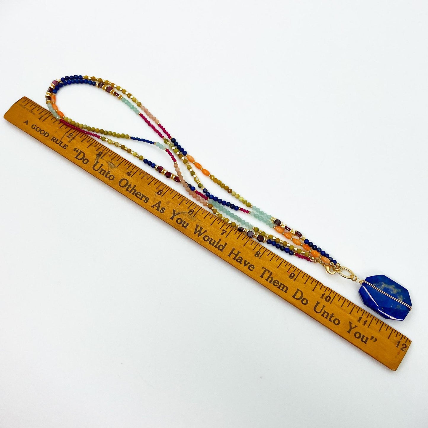 Necklace - "Calypso" - Garnet & Peach Moonstone