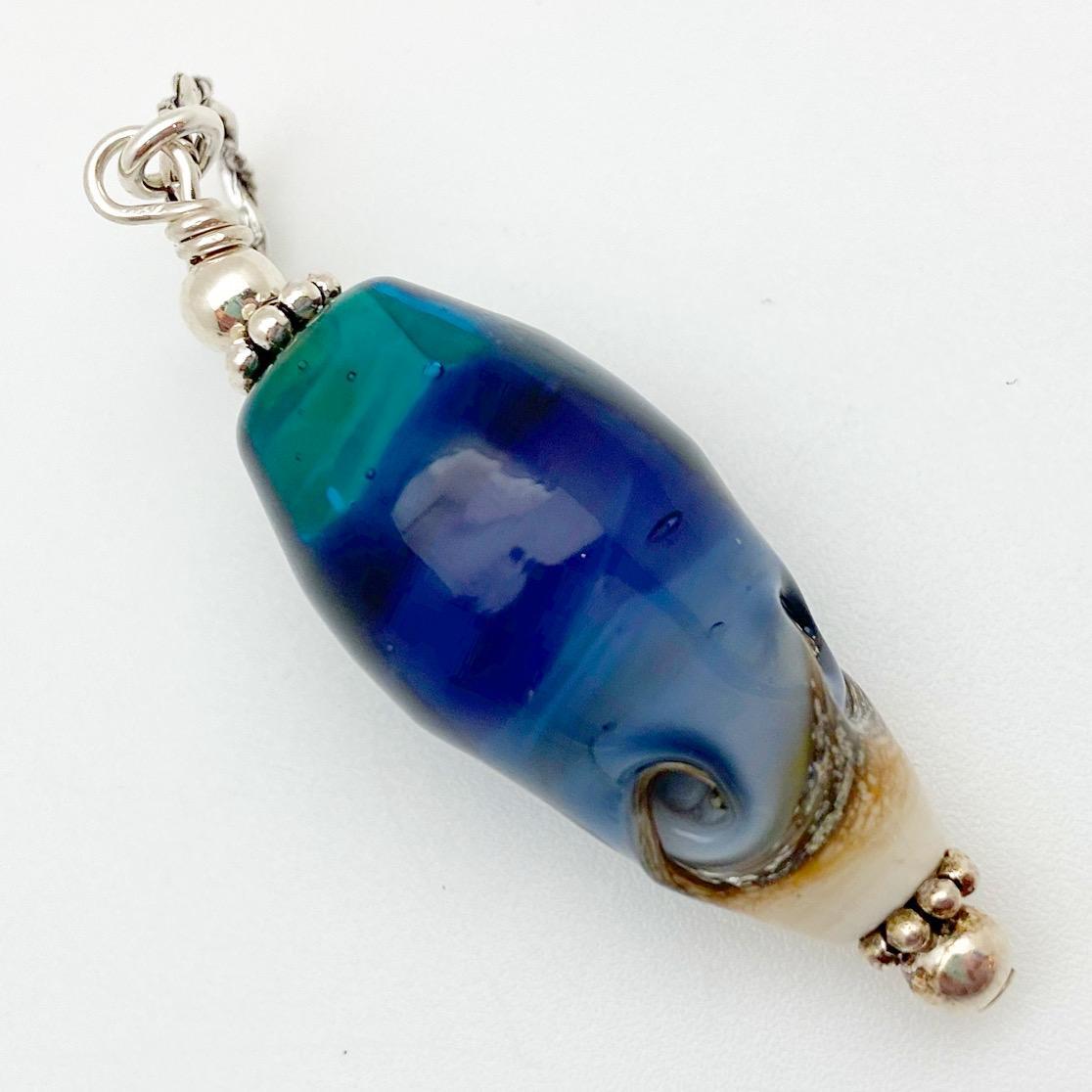 Glass Pendant - Beach - Long Conical