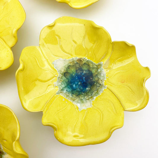 Ceramic Wall Art - "Baby Viola" - Yellow