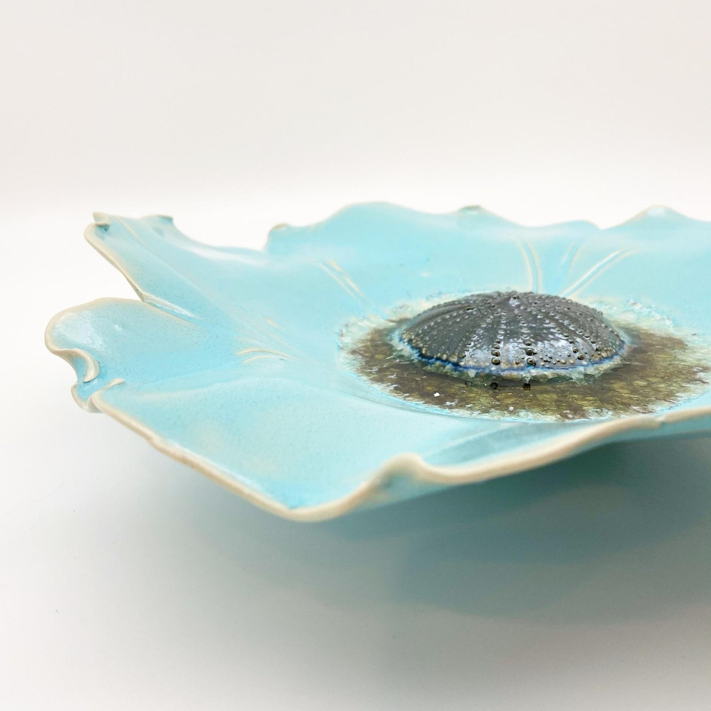 Ceramic Wall Art - Atlantis Aqua Flower - Medium