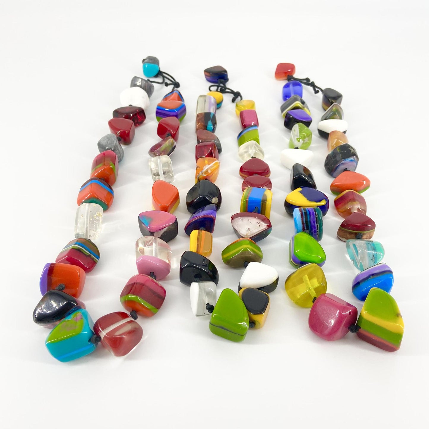 Necklace - Handknotted "Chunky" Resin Original - Handmade