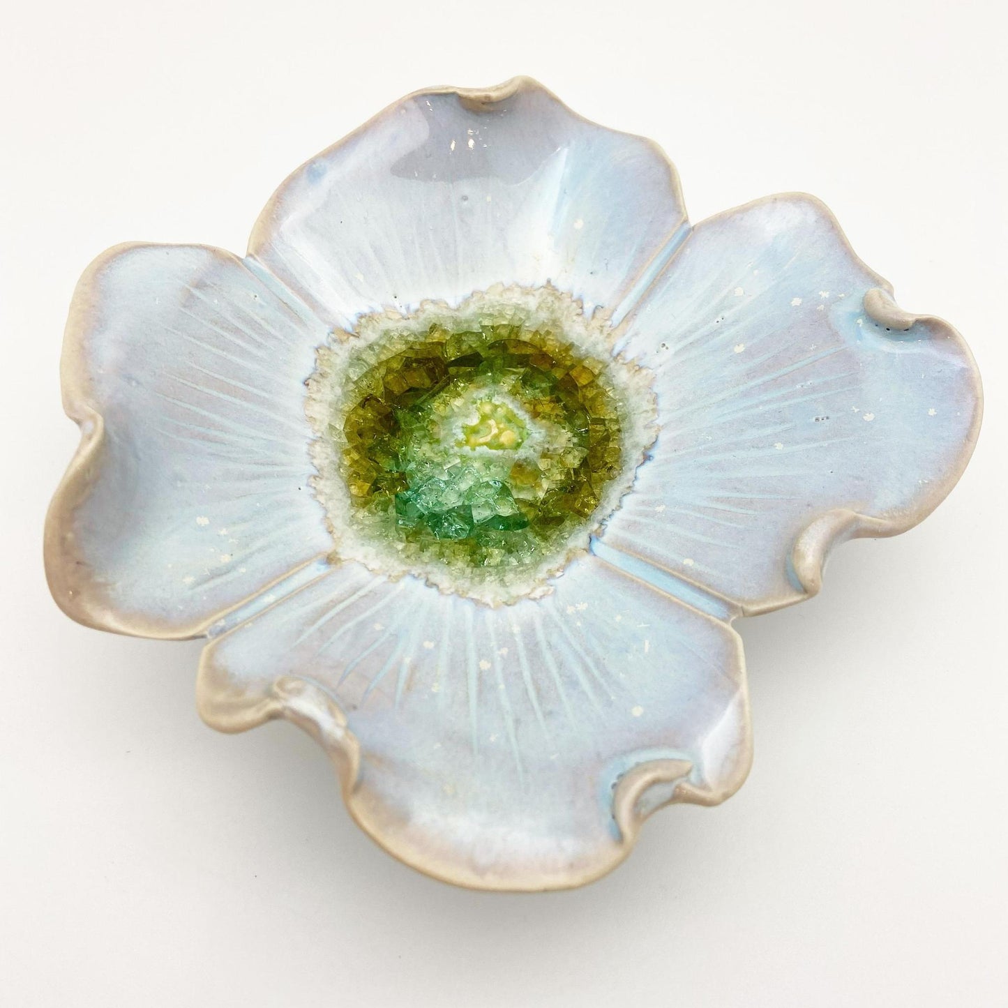 Ceramic Wall Art - "Baby Dogwood" - Nebula Blue