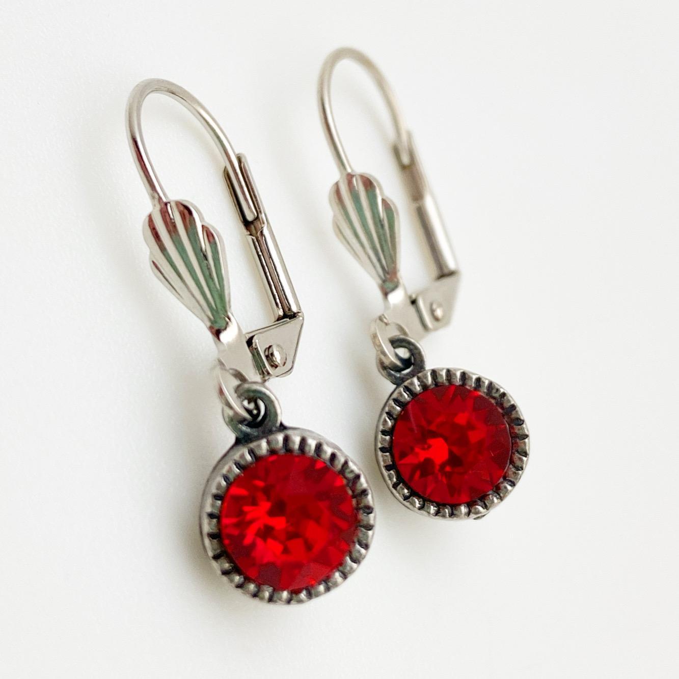 Earrings - Real Crystals - Light Siam