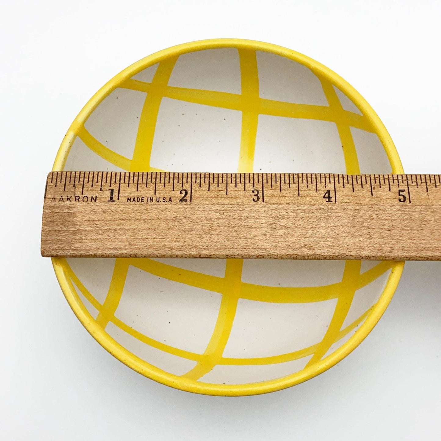 Bowl - Woven Yellow Stripes - Stoneware