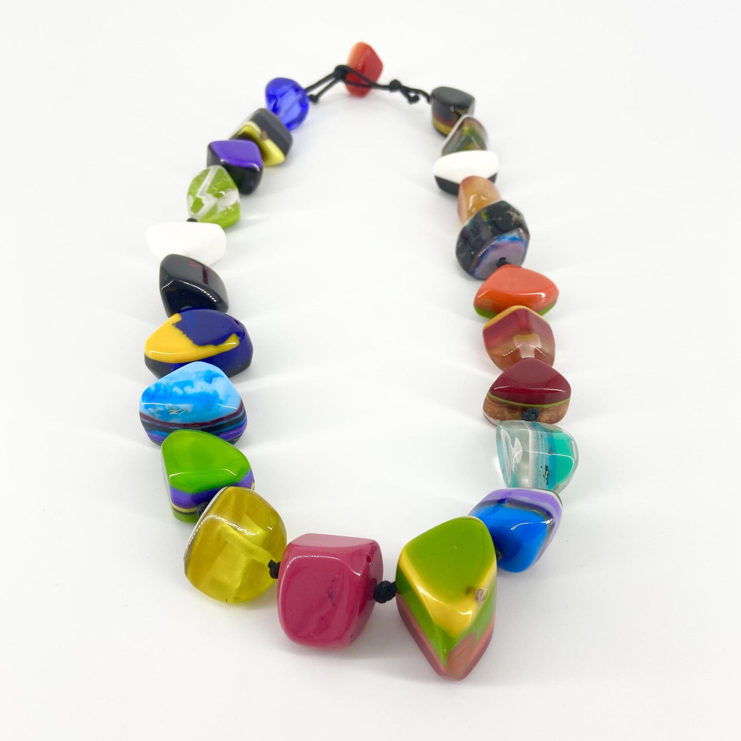 Necklace - Handknotted "Chunky" Resin Original - Handmade