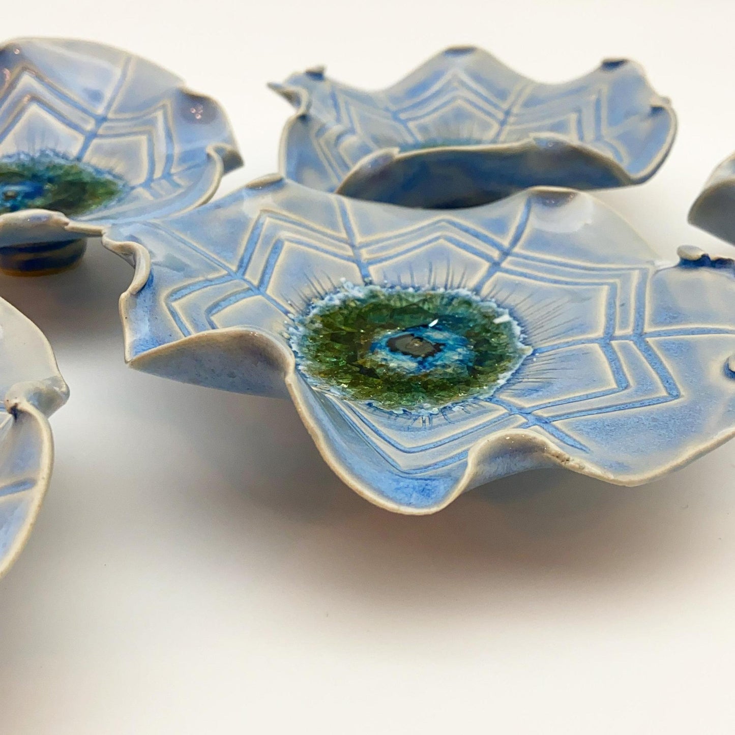 Ceramic Wall Art - "Baby Aster" - Baby Blue