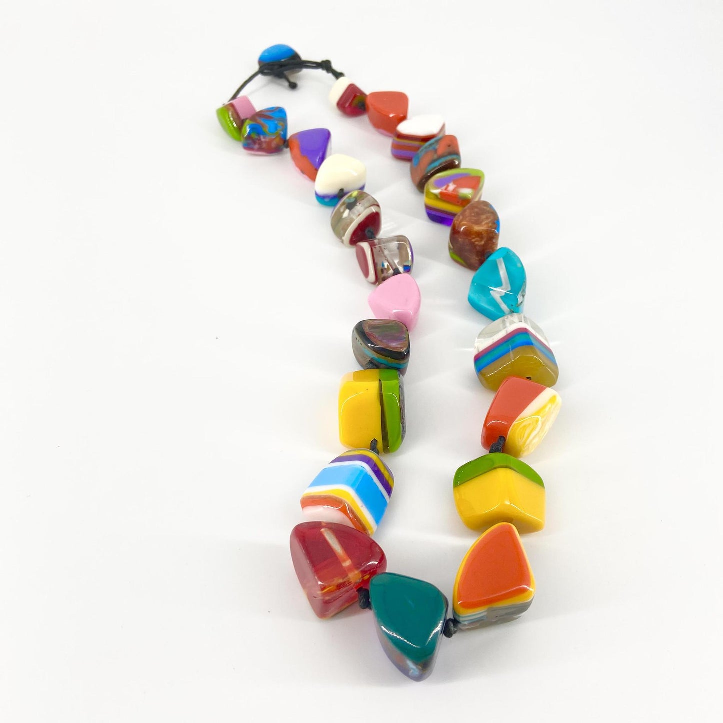 Necklace - Handknotted "Chunky" Resin Original - Handmade