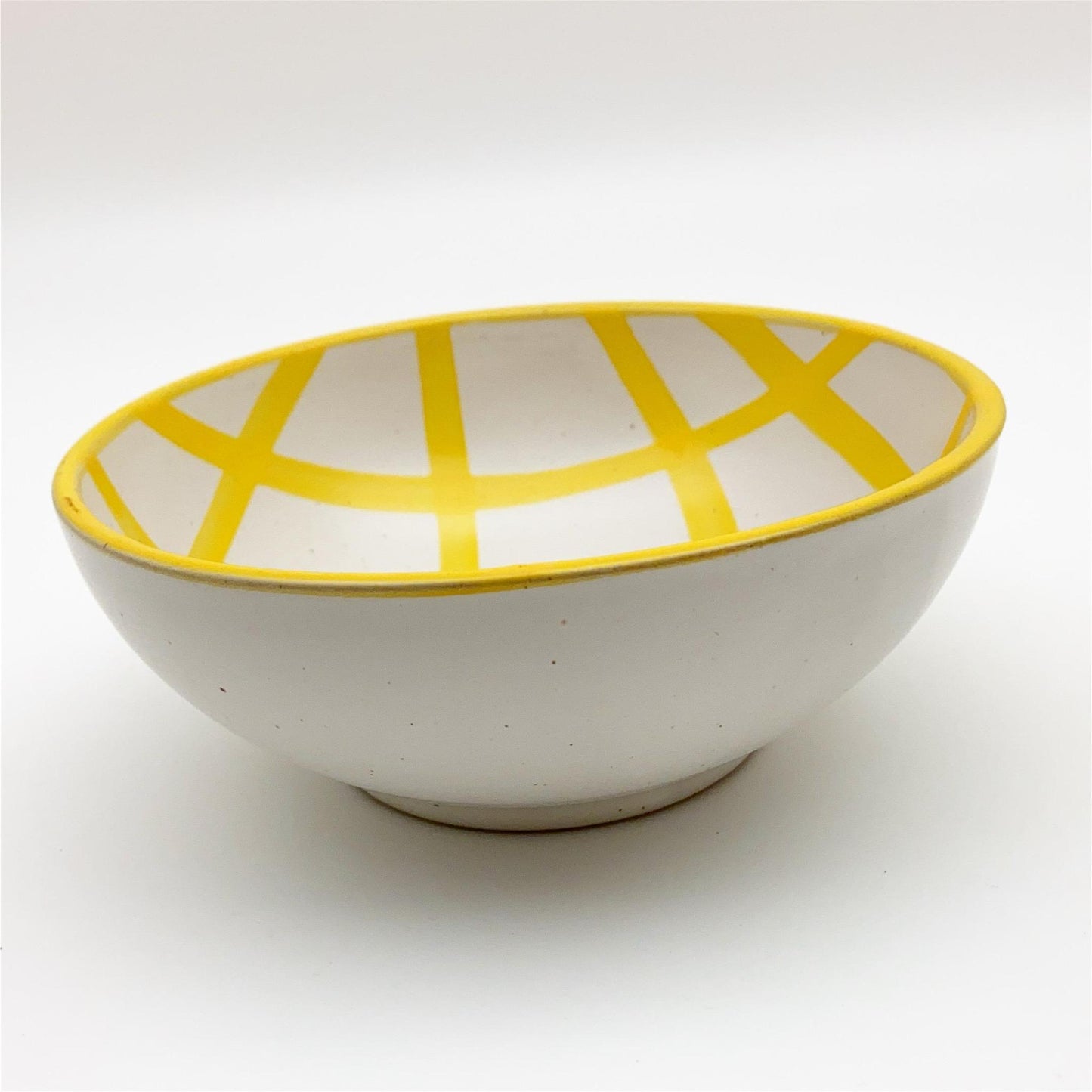 Bowl - Woven Yellow Stripes - Stoneware