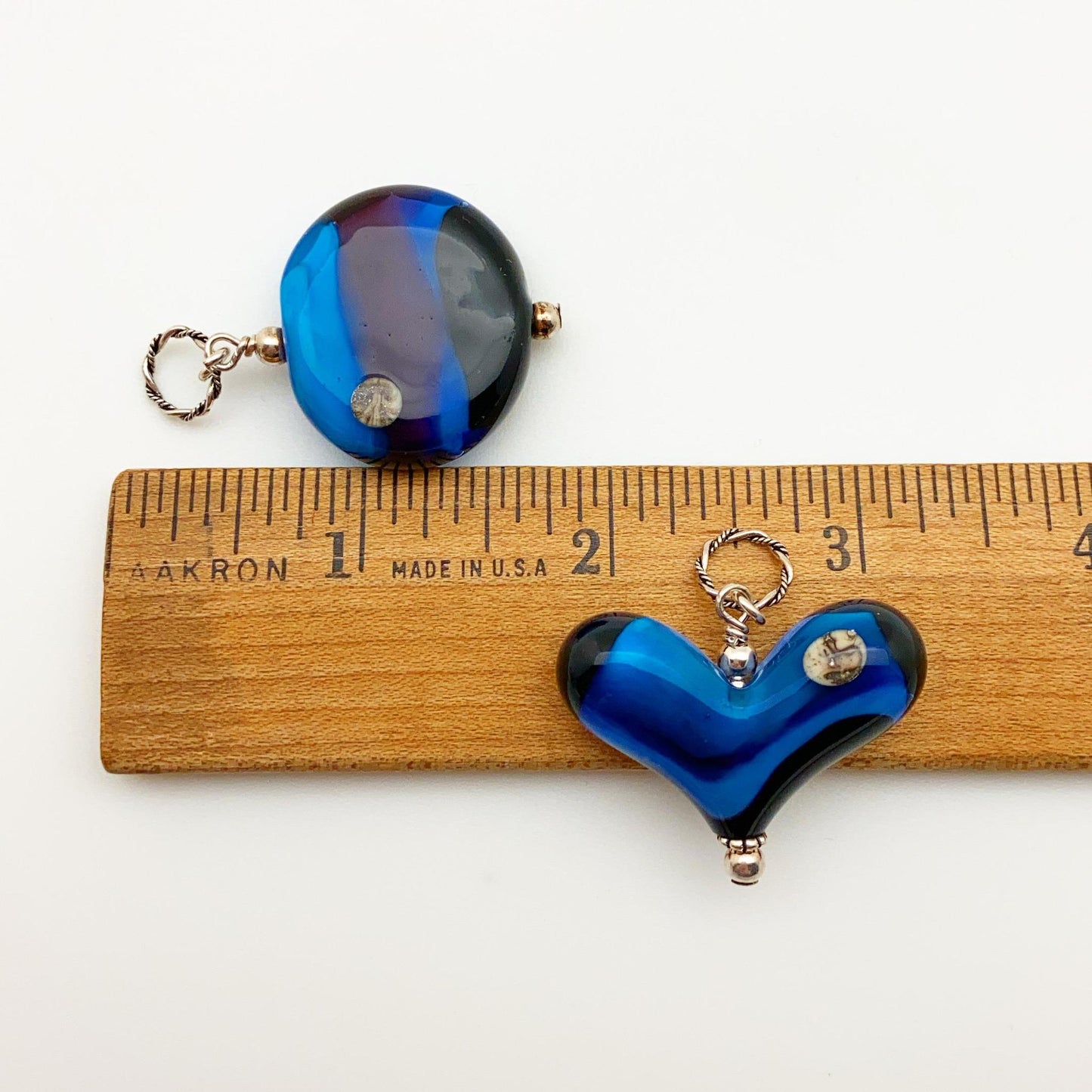 Pendant - Night Sky with Moon - Large Handmade Glass Bead