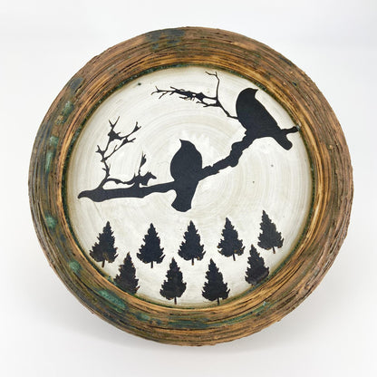 Sculpture - "Nest" Plate - Wall Art - Two Birds