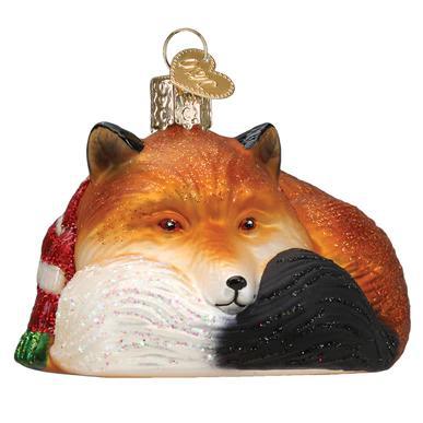 Ornament - Blown Glass - Cozy Fox