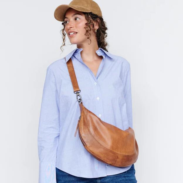 Crossbody/Sling Bag - Leather - Red