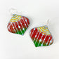 Earrings - Holiday Lines on Ornaments - Enamel