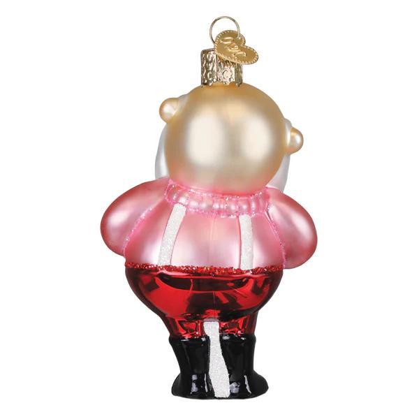 Ornament - Blown Glass - Santa in Suspenders