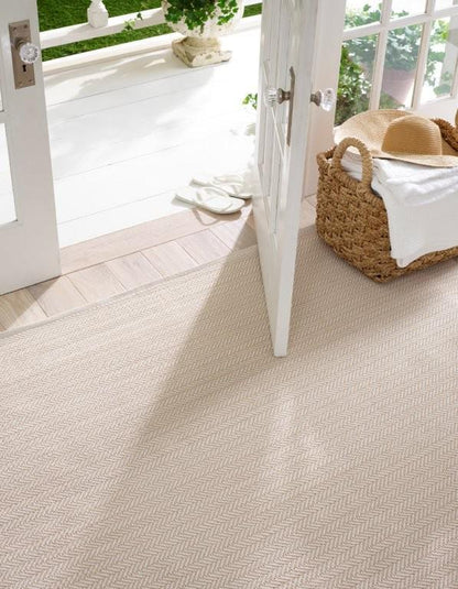 Rug - Indoor/Outdoor - Herringbone Linen/White