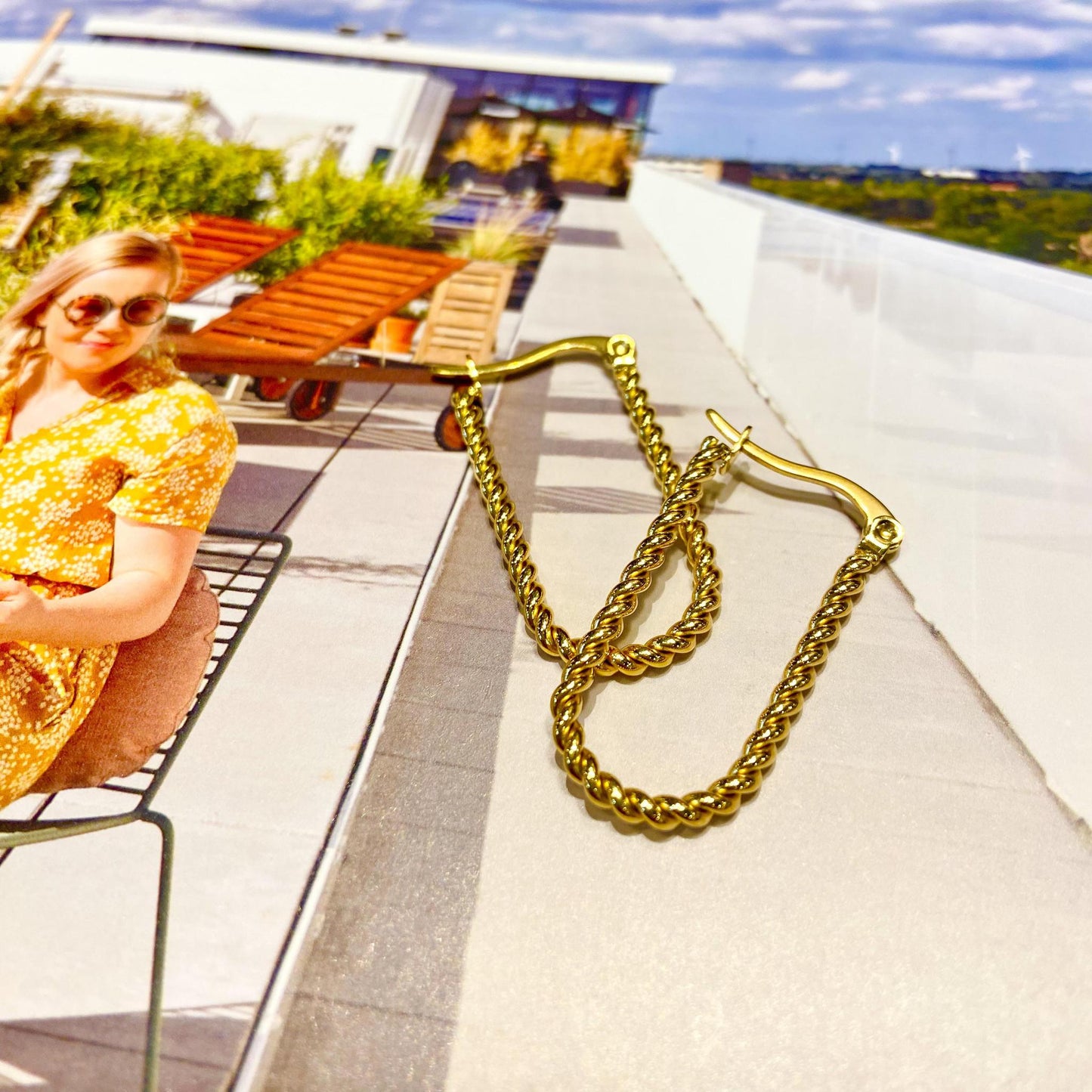 Earrings - Waterproof Gold on Stainless Steel - "Mabel"