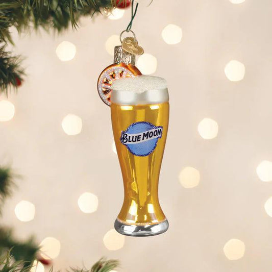 Ornament - Blown Glass - Glass of Blue Moon Beer