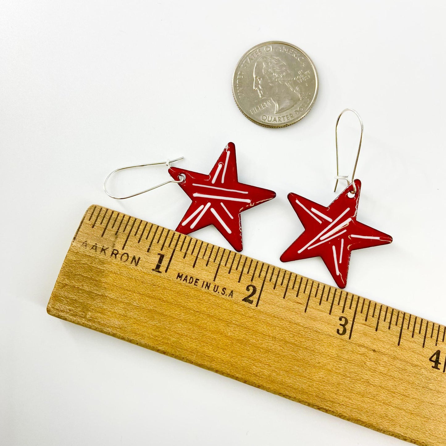 Earrings - Abstract Stars - Enamel on Copper