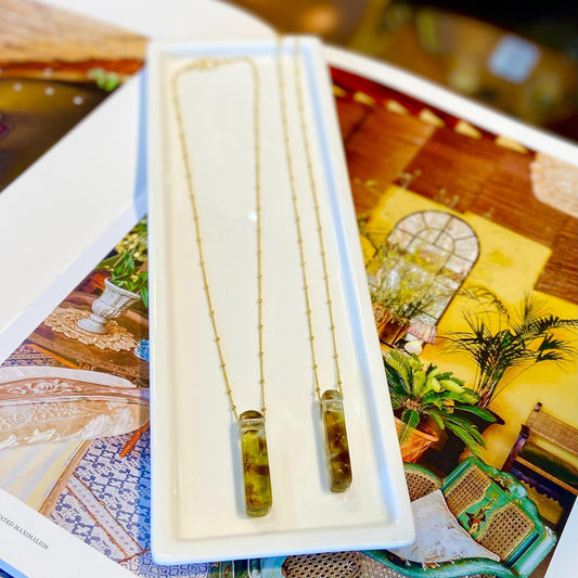 Necklace - Mosaic Reclaimed Glass - Tortoise