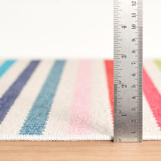 Rug - Machine-Washable - Rainbow Stripe Multi