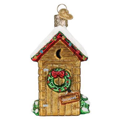Ornament - Blown Glass - Holiday Outhouse