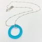 Necklace - Reclaimed Glass Circle - Sterling Silver Chain