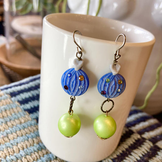 Earrings - Beaded Originals - Green Bubble