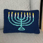 Pillow - Menorah - Wool Hooked